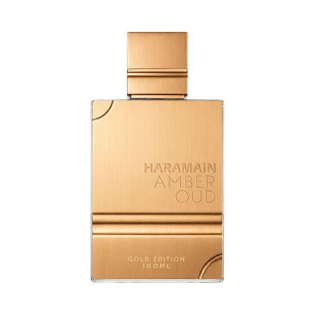 Foto frontal Amber Oud Gold Edition Al Haramain Eau de Parfum Unisex fondo blanco