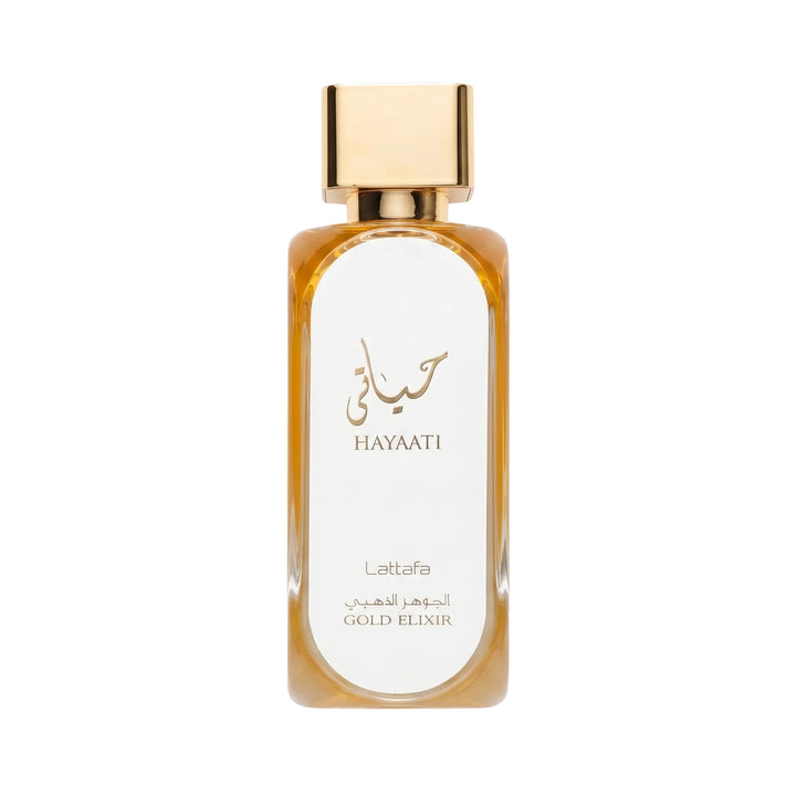 Frasco de Hayaati Gold Elixir Lattafa Eau de Parfum Unisex